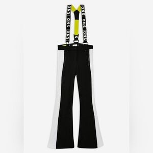 Topshop Black and White Flare Pants with Suspenders